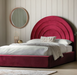 Arch Red Velvet King Size Bedstead