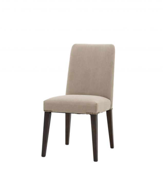 Kenton Dining Chair in Beige Linen Fabric & Walnut Legs (Set of 2)