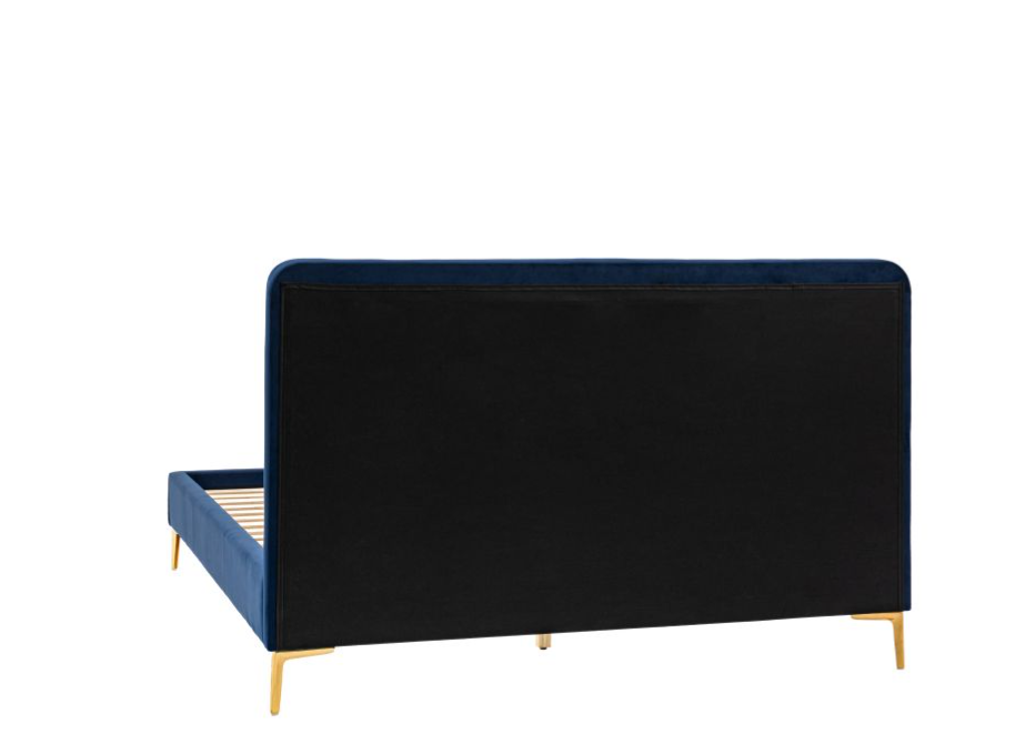 Aston Indigo Panelled Velvet Double Bedstead ( Due Back In 10/11/2024 )