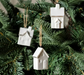 Pearly White  Ceramic Hanging House Ornaments 3pk