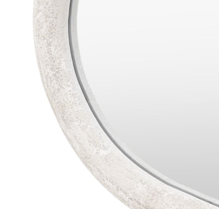 Como Curved White Wavy Edge Leaner Mirror