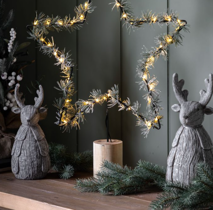 Rustic Grey Polyresin Reindeer Large