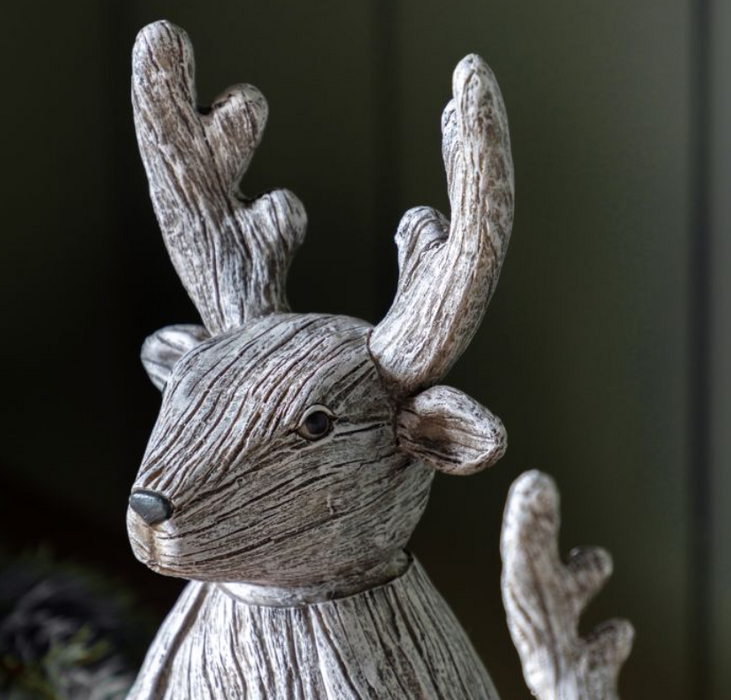 Rustic Grey Christams Reindeer - Large