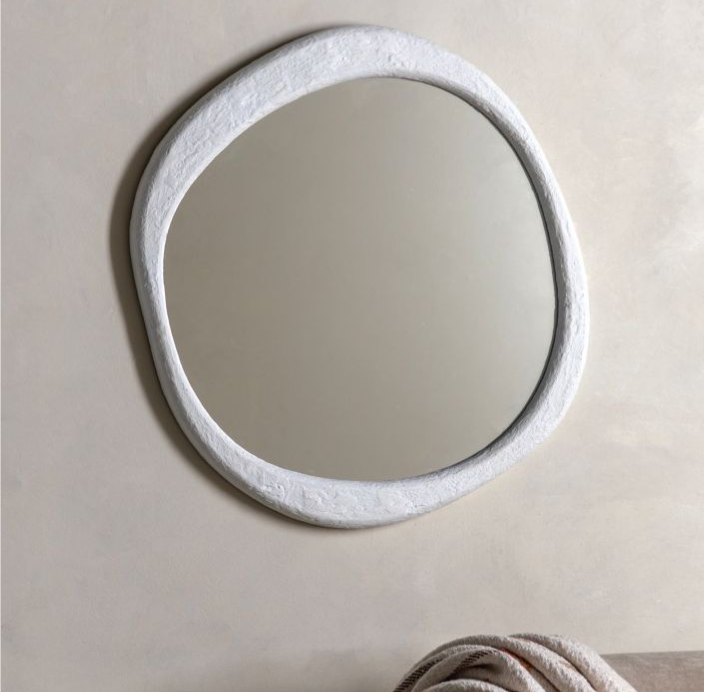 Como Pebble Industrial Organic Round Mirror 