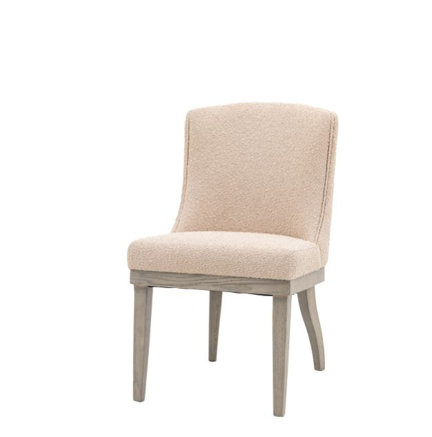 Kelvedon Pack of 2 Natural Boucle Upholstered Dining Chairs