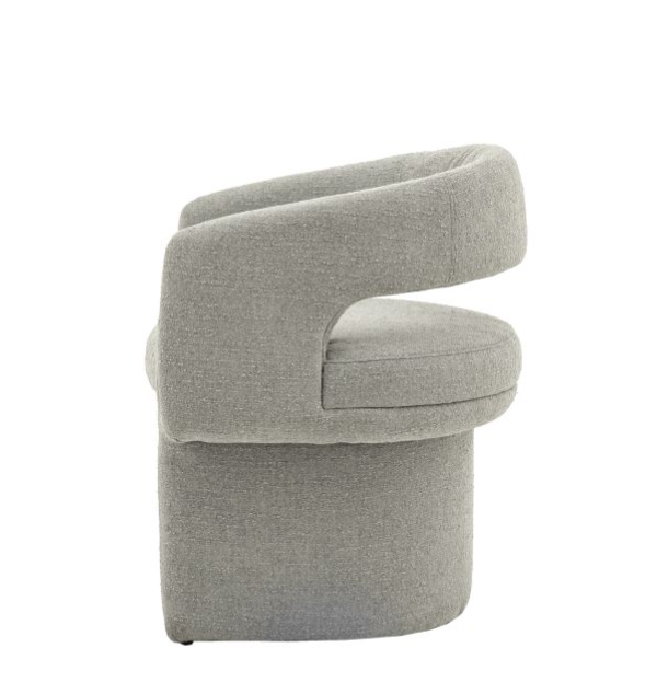 Sloane Curved Back Contemporary Dining Chair in Grey Boucle ( Due In 20/11/24 )