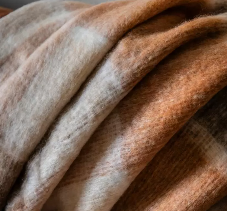 Autumn Trends Check Mohair Throw - 170 x 130cm