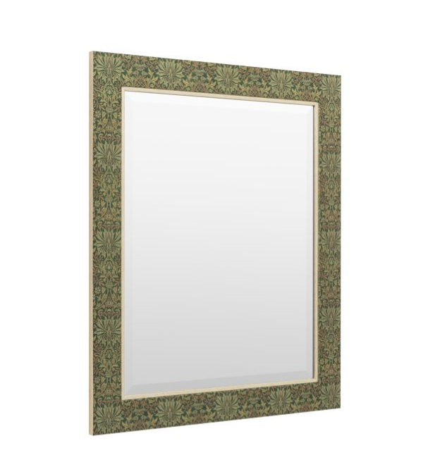 Elegant Forest Green Rectangular Mirror – Botanical Frame & Premium Glass