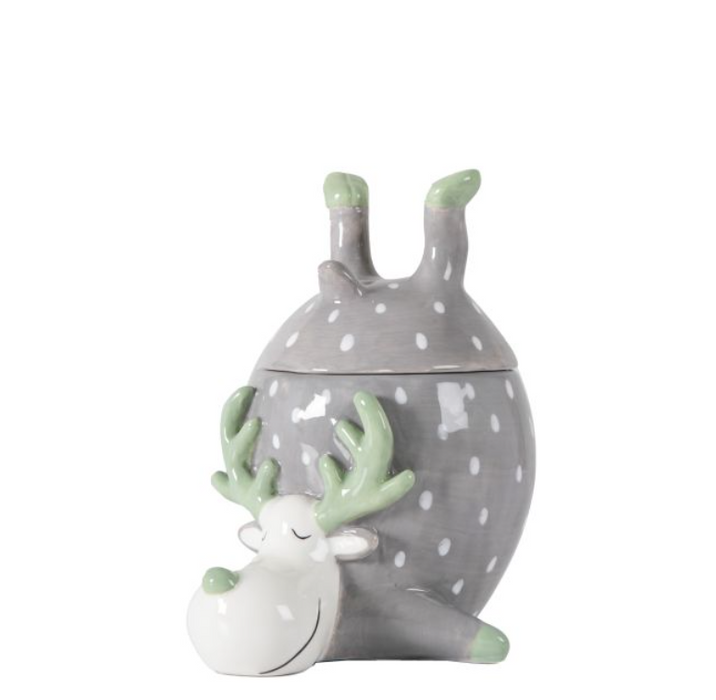 Cute Grey Reindeer Storage Pot