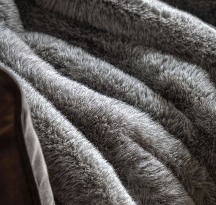 Roscose Faux Fur Throw Smoked Grey