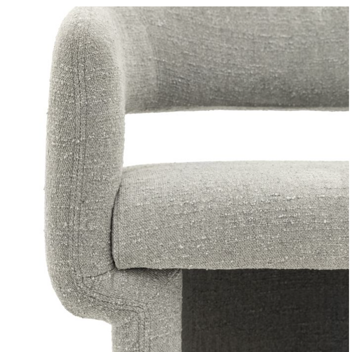 Sloane Curved Back Contemporary Dining Chair in Grey Boucle ( Due In 20/11/24 )