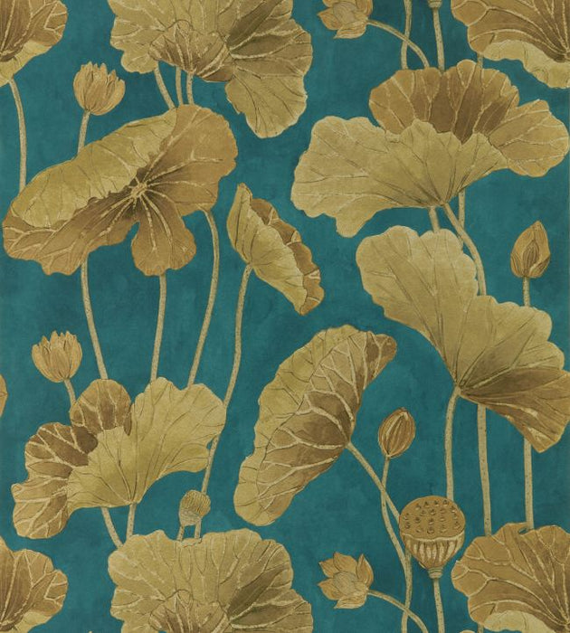 Lotus Leaf Metallic Wallpaper by Sanderson