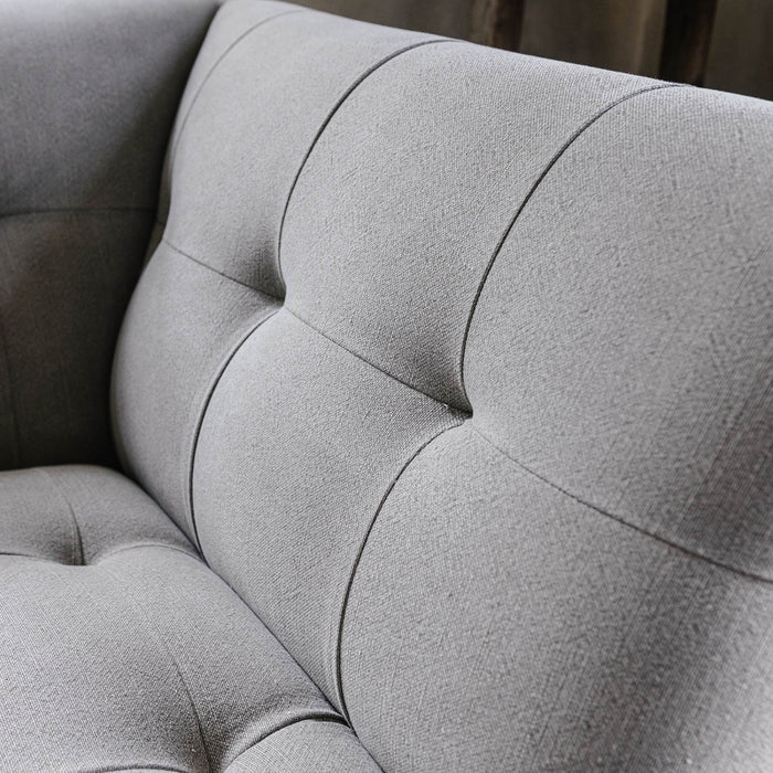 Chester Modern 3-Seater Grey Fabric Sofa