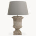 Dallas Table Lamps with Stone Urn Base and Grey Shade