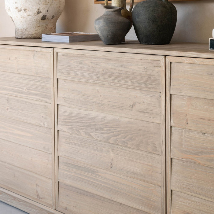 Woodcroft Natural Recycled Pine 3 Door Sideboard