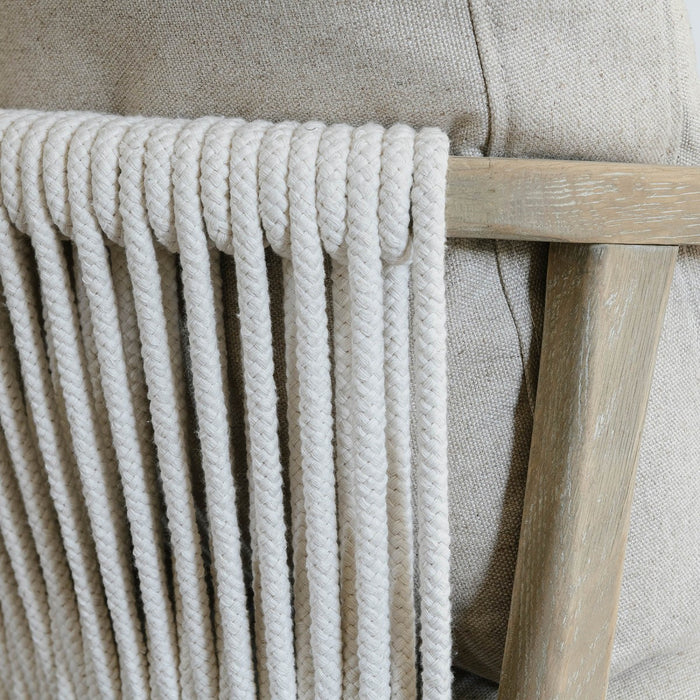 Berkeley Armchair, Beige Rope, Oak