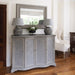 Berkeley Sideboard, Distressed Grey, Pine Wood, Four Door 