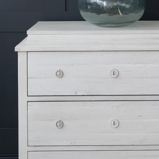 Berkeley Three Chest Drawer, Distressed White, Recycled pine