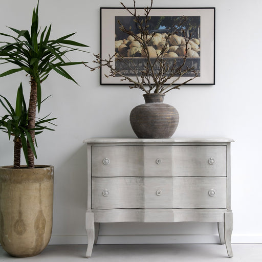 Berkeley Two Chest Drawer, Distressed White, Recycled pine