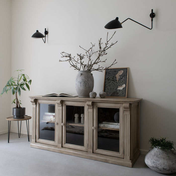 Berkeley Sideboard, Natural pine, Glass Fronted