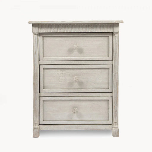 Berkeley Three Chest Drawer, Washed, White Recycled Pine