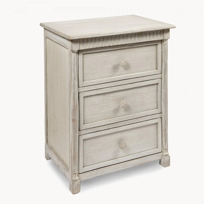 Berkeley Three Chest Drawer, Washed, White Recycled Pine