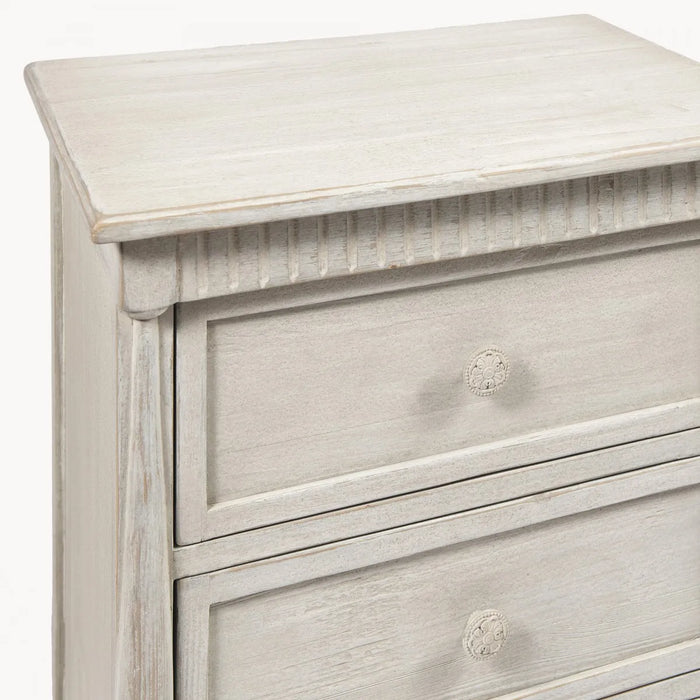 Berkeley Three Chest Drawer, Washed, White Recycled Pine