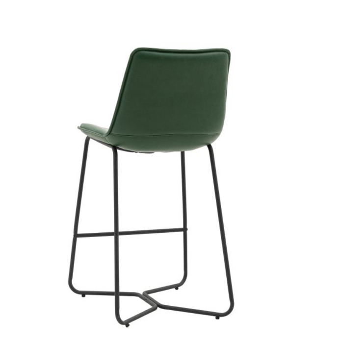 Hawking Deep Green Leather Upholstered Curved Stool ( Due In 18/11/24 )