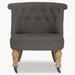 Verona Bedroom Chair, Dark Grey, Button Back, Oak