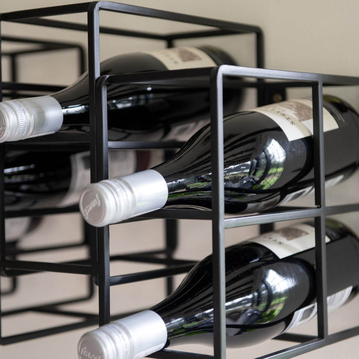 Empire Wall Wine Rack, Black Iron, 10 Bottle