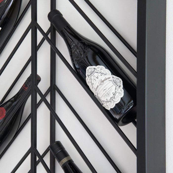 Empire Wall Wine Rack, Black Iron, Rectangular, 16 Bottle