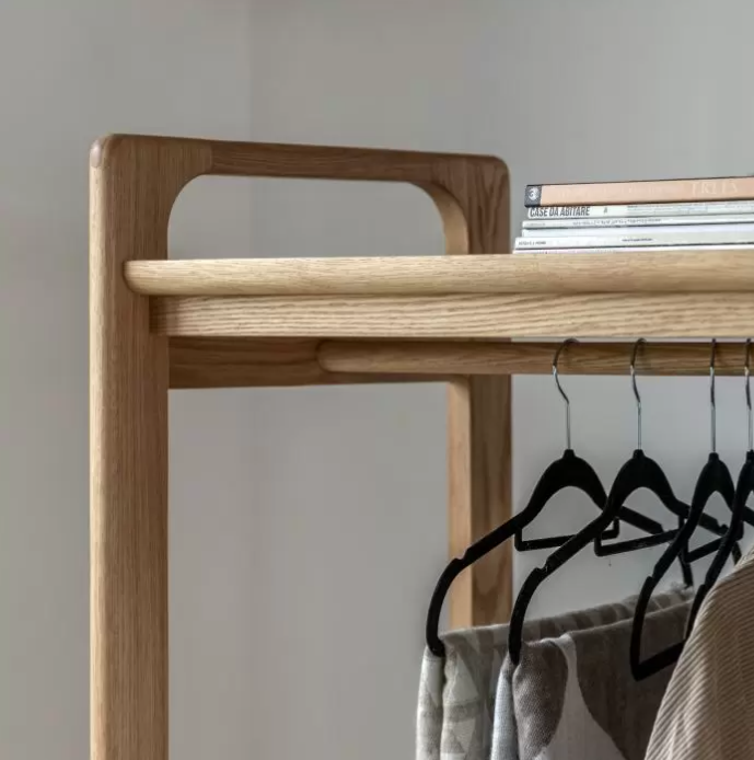 Modern Natural Oak Open Wardrobe