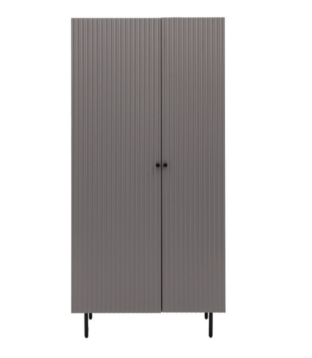 Weston Contemporary Grey Vertical Scalloped Wardrobe