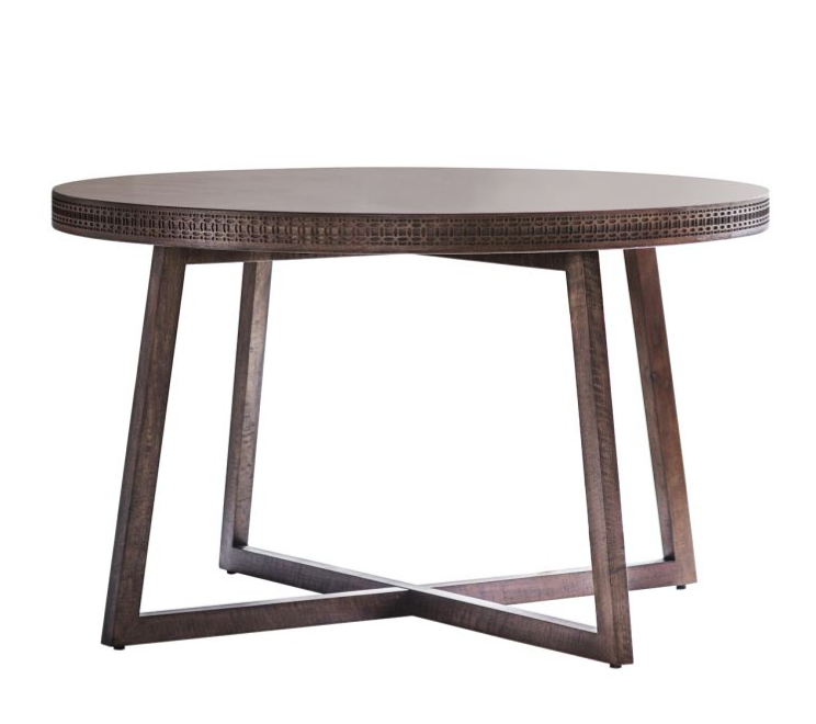 Marrakesh Dining Table, Dark Brown, Mango Wood, Round