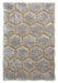 Modern Grey & Yellow Honeycomb Rug – Textured Hexagonal Design, Plush Shag Pile – Multiple Sizes