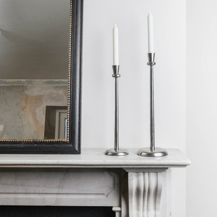 Metro Candle Holders, Silver Aluminium, Candlestick