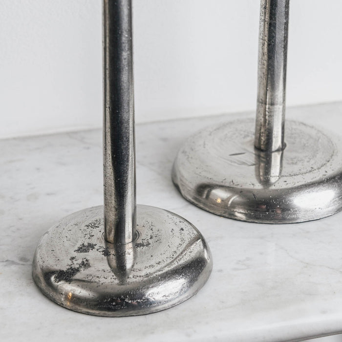 Metro Candle Holders, Silver Aluminium, Candlestick