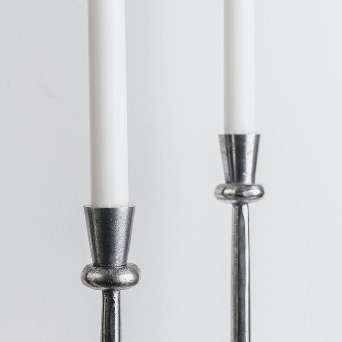 Metro Candle Holders, Silver Aluminium, Candlestick