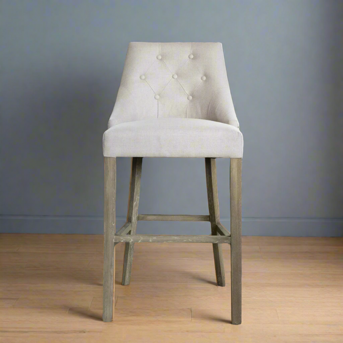 Liberty Bar Stool, Beige Padded, Oak