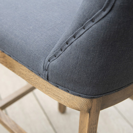 Liberty Bar Stool, Charcoal Linen, Oak 