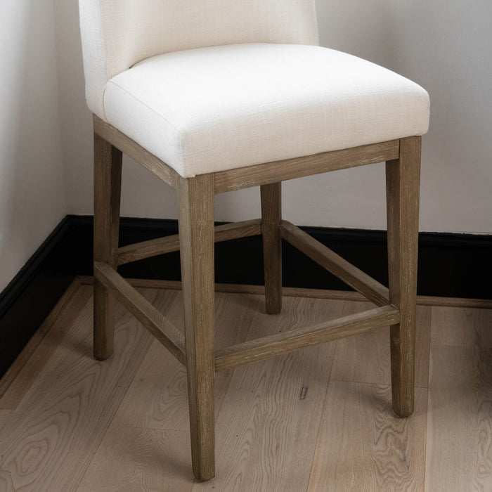 Liberty Counter Stool, Oak Framed, White Linen