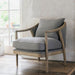 Liberty Armchair, Soft Grey, Curved, Oak Framed 