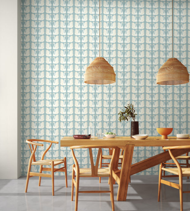 Swim Swam Swan by Scion Wallpaper - 2 Colours Available