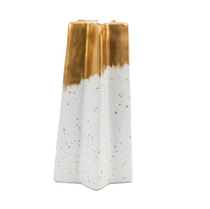 Shooting Star Large Vase White Gold