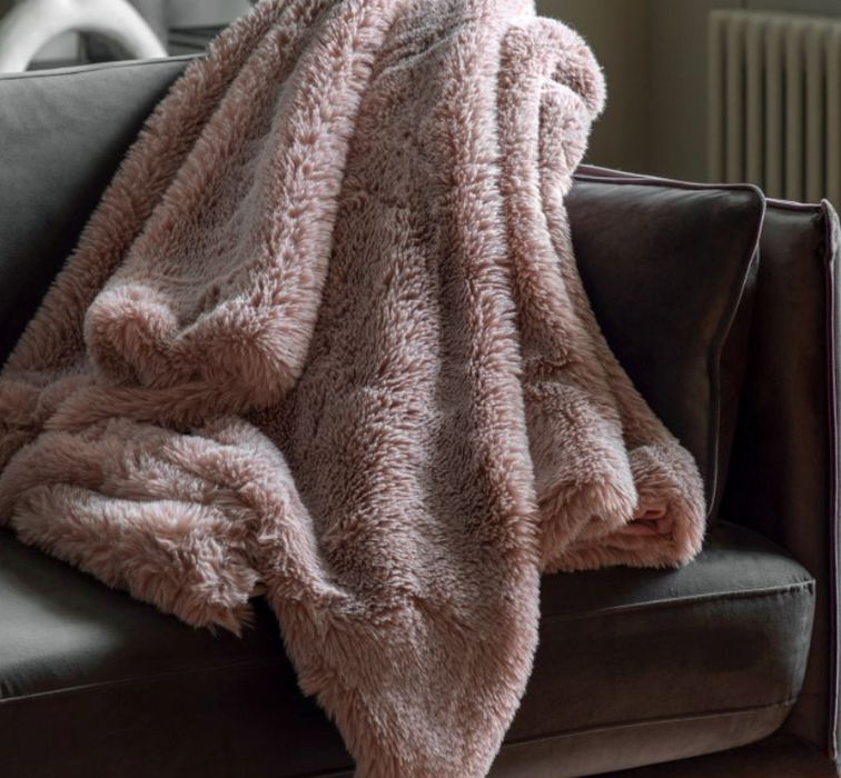 Juniper Faux Fur Mauve Throw 