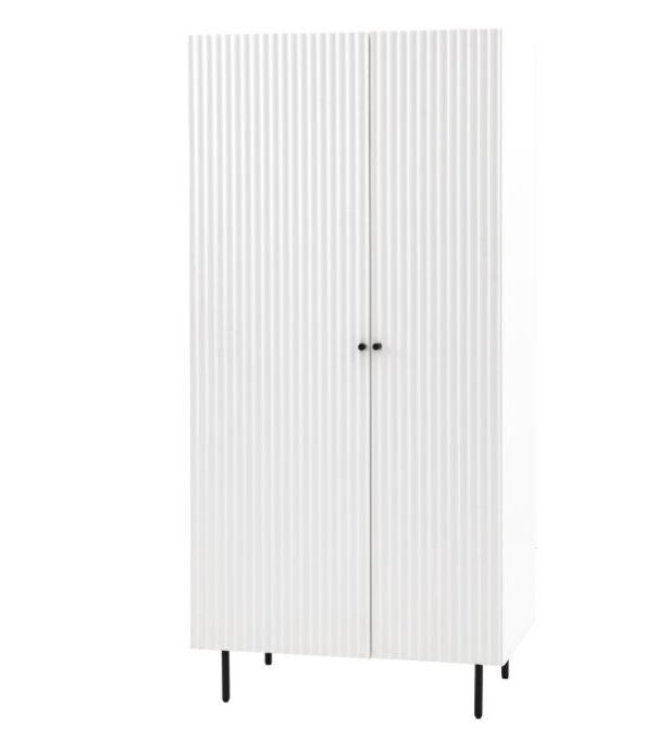 Weston Contemporary White Vertical Scalloped Wardrobe