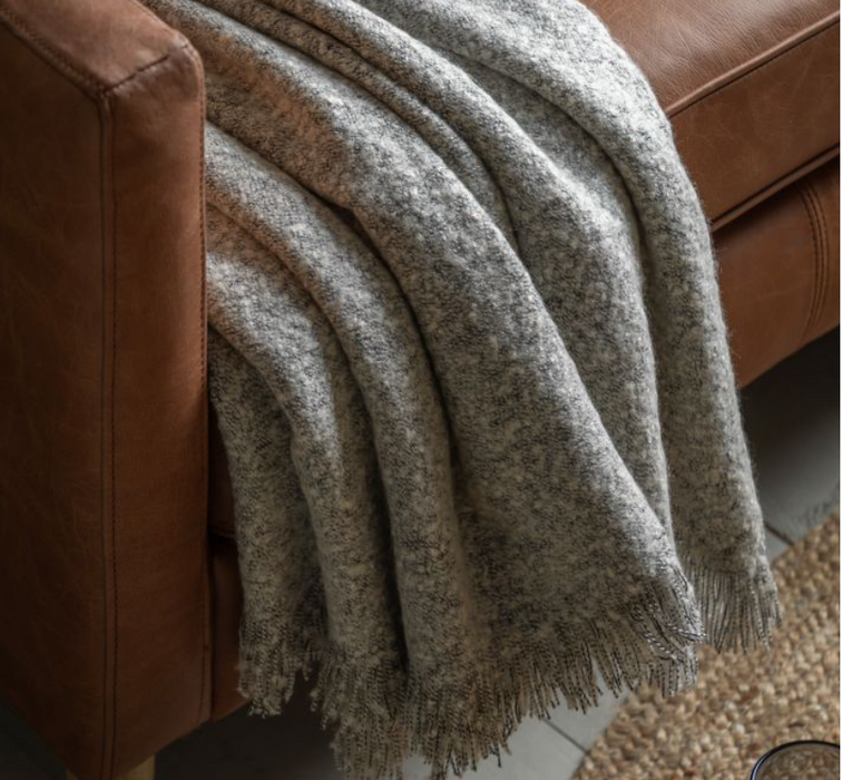 Melange Acrylic Dark Grey Throw