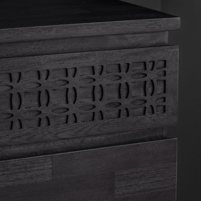 Marrakesh Black Mango Wood 4 Drawer Chest