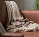 Knitted Tassel Throw Natural