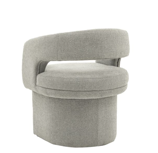 Sloane Curved Back Contemporary Dining Chair in Grey Boucle ( Due In 20/11/24 )